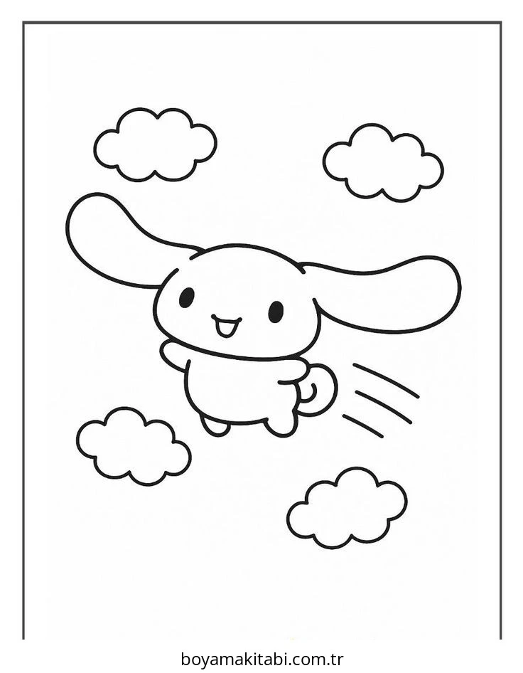 Cinnamoroll boyama sayfası – boyama çalışması, yaratıcılığı geliştirir