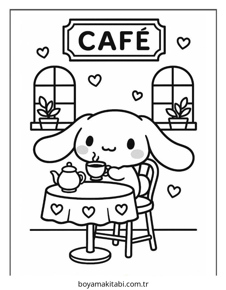 Cinnamoroll boyama sayfası – çocuklar için, çizgi film temalı
