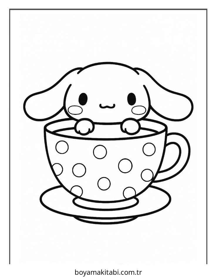 Cinnamoroll boyama sayfası – kolay boyama, eğitici aktivite