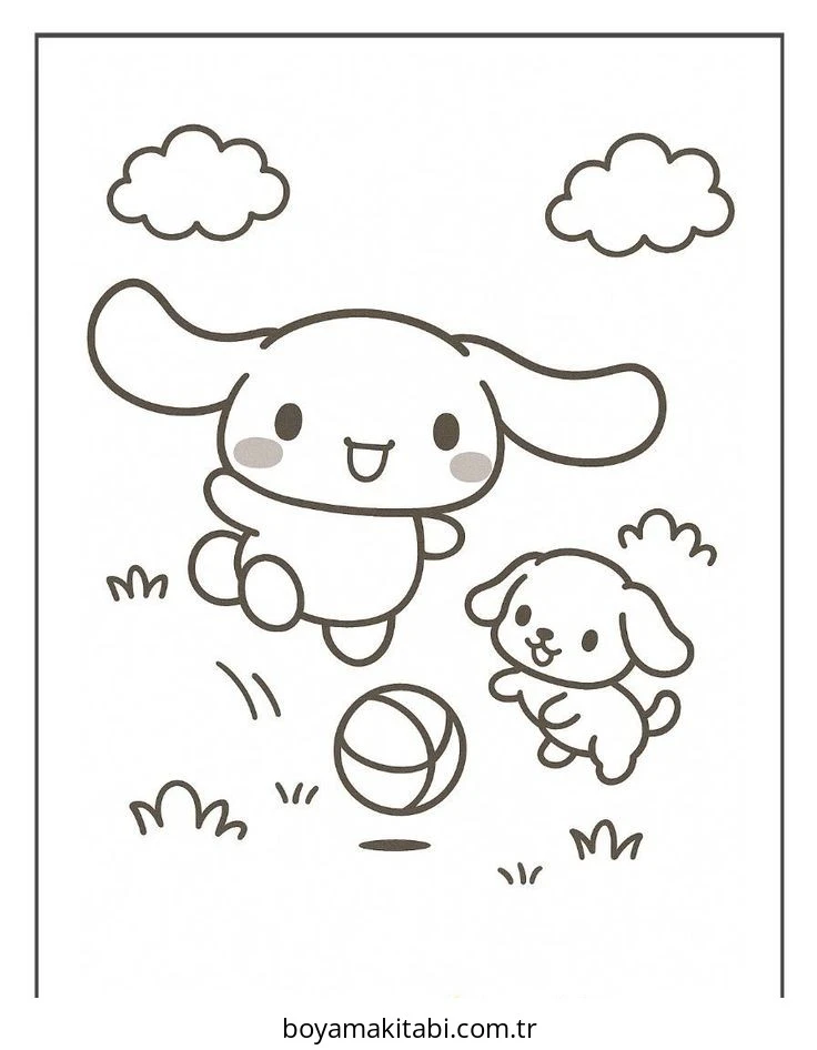 Cinnamoroll boyama sayfası – eğlenceli etkinlik, el becerilerini geliştirir