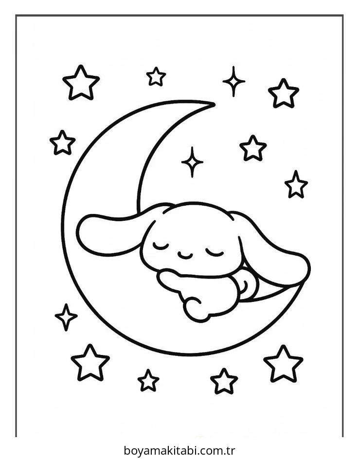Cinnamoroll boyama sayfası – boyama etkinliği, çocuk aktivitesi