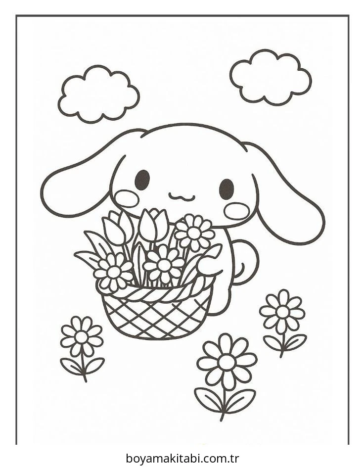 Cinnamoroll boyama sayfası – yaratıcılık, eğlenceli etkinlik