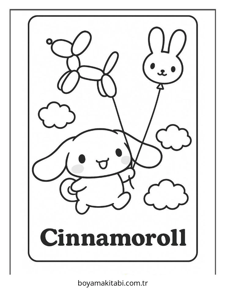 Cinnamoroll boyama sayfası – ücretsiz yazdır, boyama etkinliği