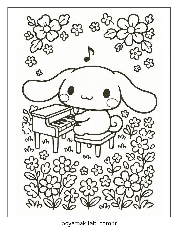 Cinnamoroll boyama sayfası – çocuklar için, çizgi film temalı