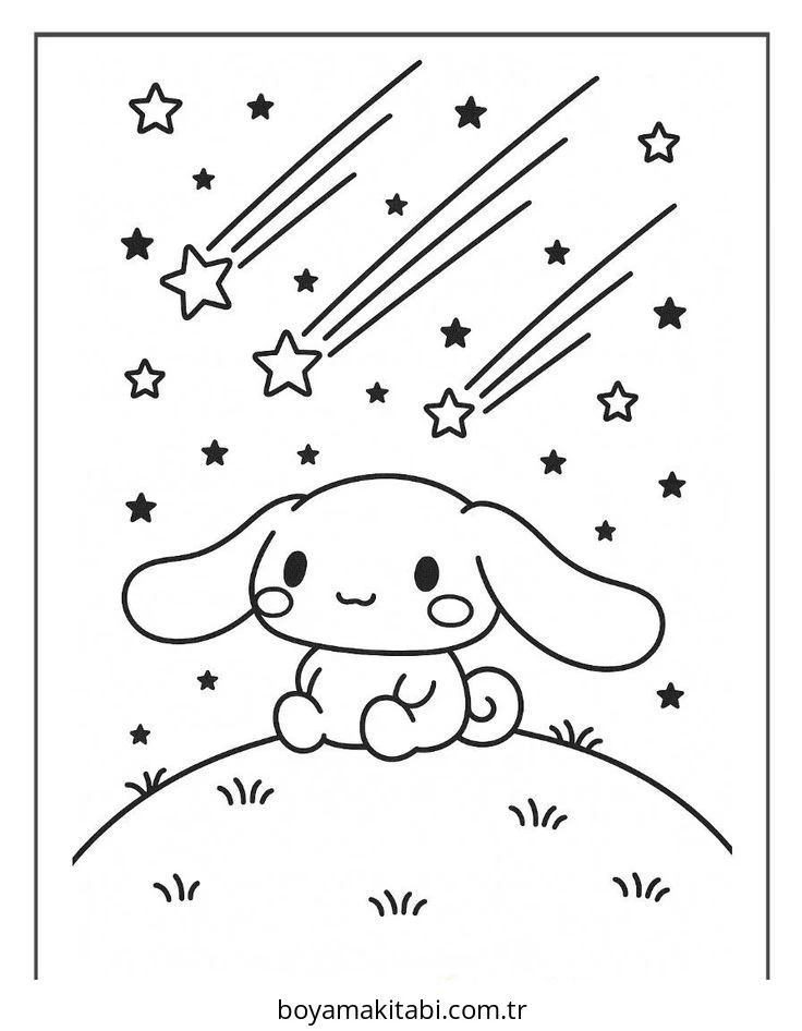 Cinnamoroll boyama sayfası – kolay boyama, eğitici aktivite