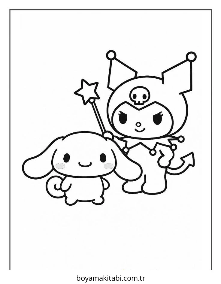Cinnamoroll boyama sayfası – boyama etkinliği, çocuk aktivitesi