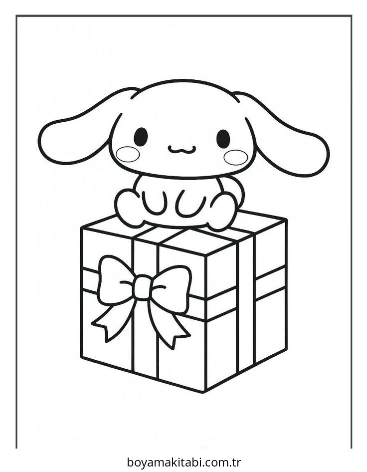 Cinnamoroll boyama sayfası – sevimli karakter, sanatsal çalışma