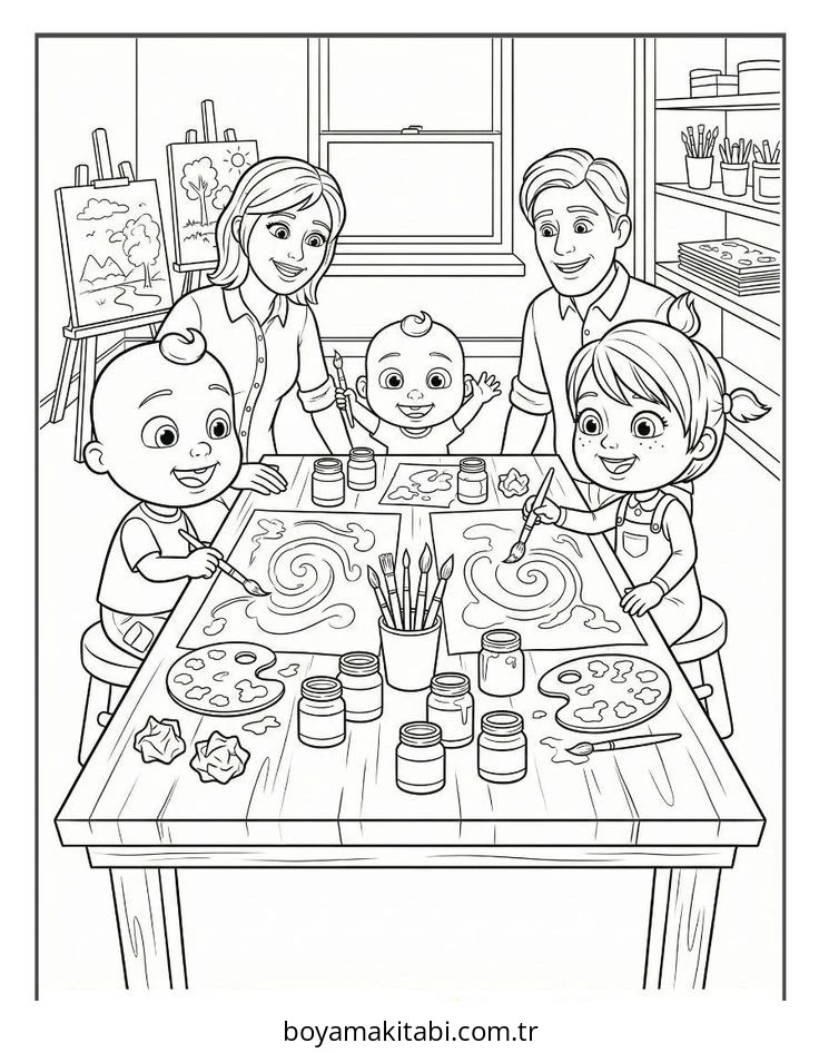 CoComelon boyama sayfası – yaratıcılığı geliştirir, keyifli zaman