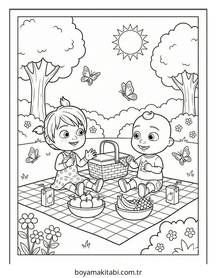 CoComelon boyama sayfası – yaratıcılık, eğlenceli etkinlik