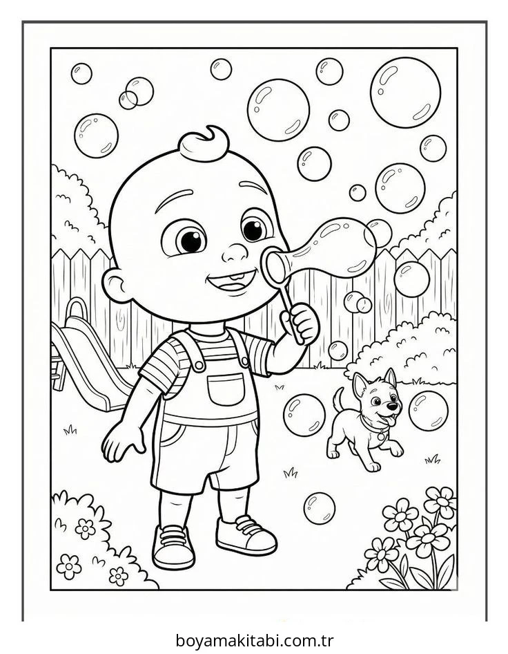 CoComelon boyama sayfası – boyama çalışması, yaratıcılığı geliştirir
