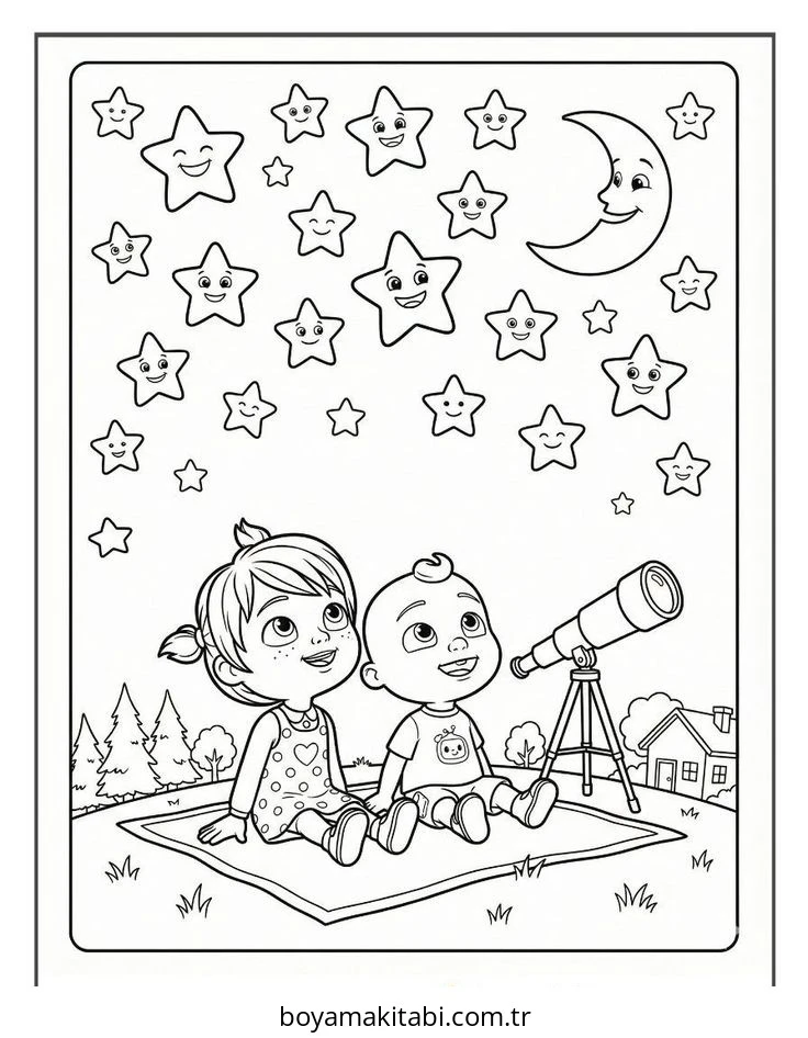 CoComelon boyama sayfası – ücretsiz yazdır, boyama etkinliği