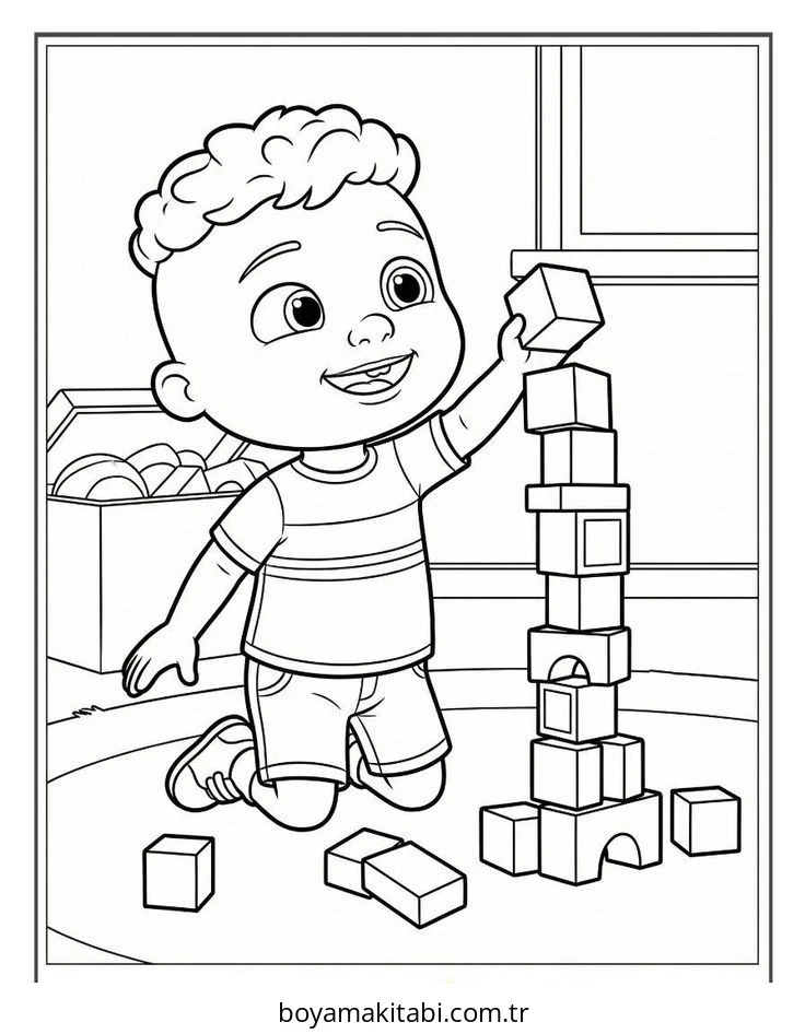 CoComelon boyama sayfası – yaratıcılığı geliştirir, keyifli zaman
