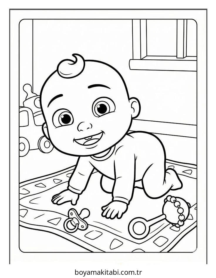 CoComelon boyama sayfası – eğitici aktivite, yaratıcılık