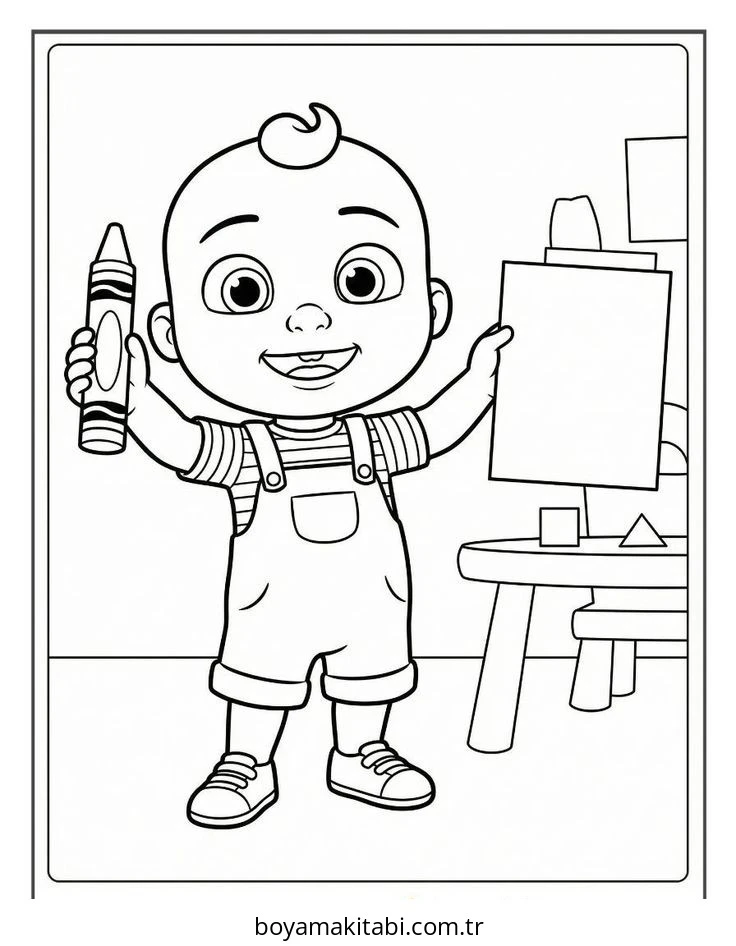 CoComelon boyama sayfası – evde etkinlik, ücretsiz yazdır