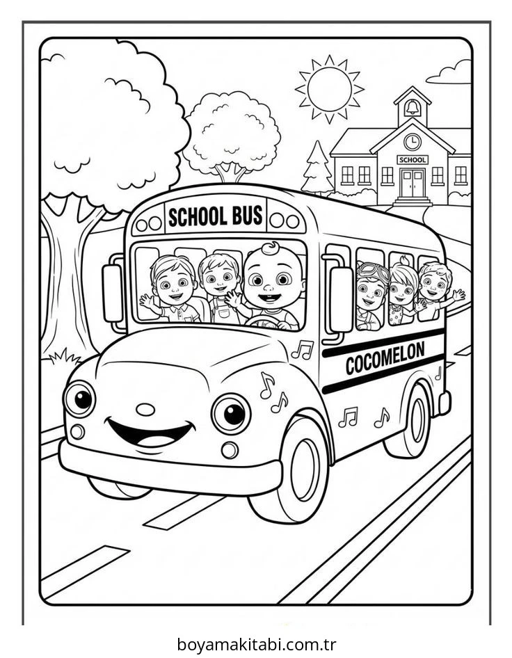 CoComelon boyama sayfası – çocuk aktivitesi, PDF indir