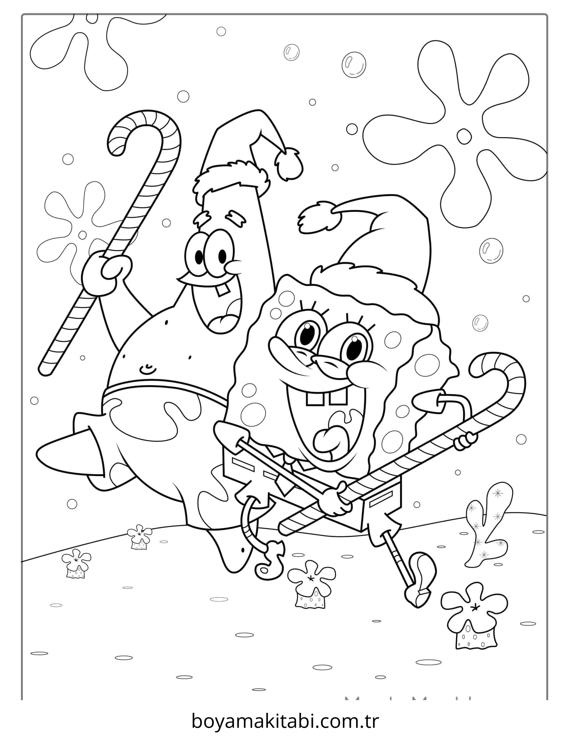Spongebob boyama sayfası – çizgi film temalı, basit çizim