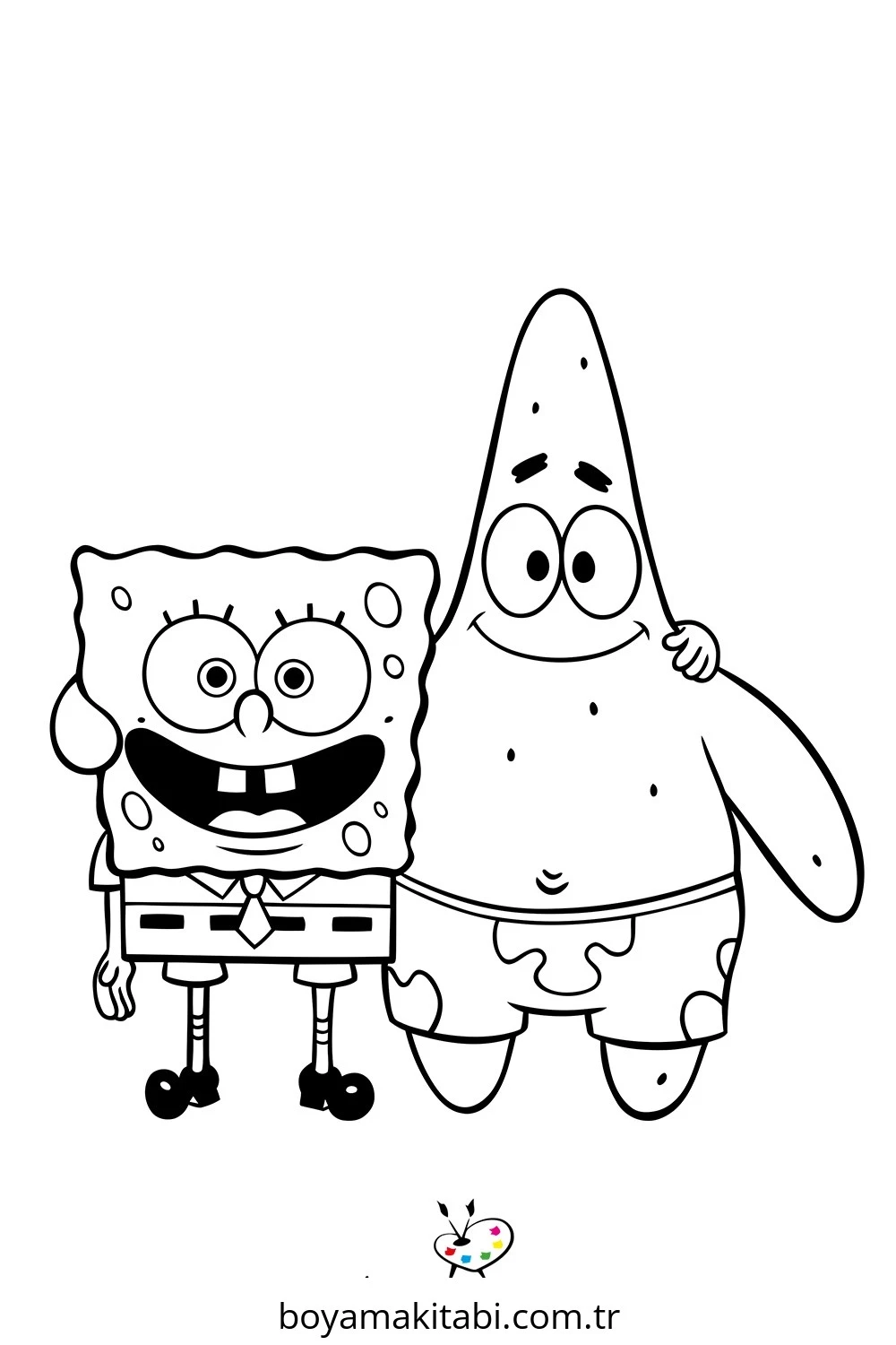 Spongebob boyama sayfası – keyifli zaman, renkli çizimler