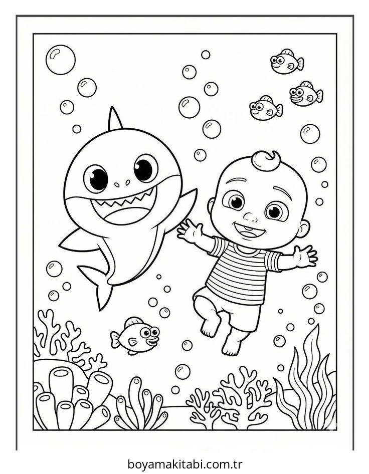 CoComelon boyama sayfası – yaratıcılığı geliştirir, keyifli zaman