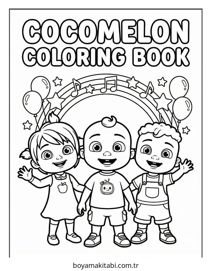 CoComelon boyama sayfası – eğitici aktivite, yaratıcılık