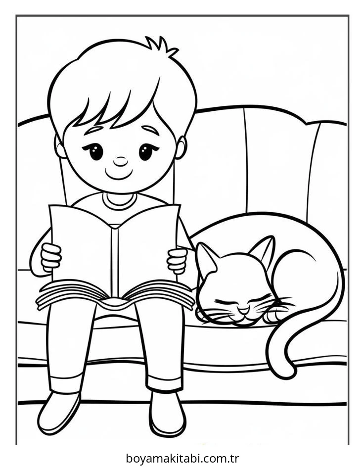 Erkek boyama sayfası – sanatsal çalışma, çocuklar için