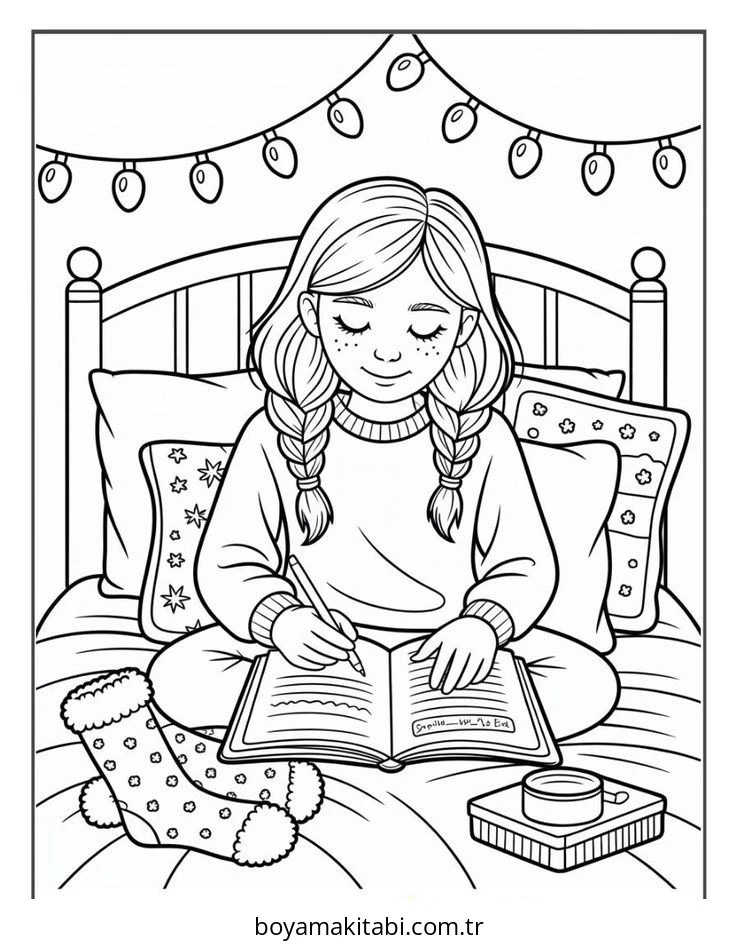 Cozy boyama sayfası – kolay boyama, eğitici aktivite