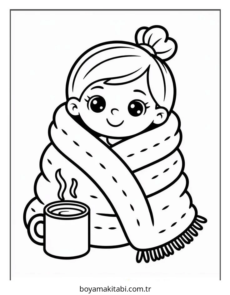 Cozy boyama sayfası – okul öncesi, evde etkinlik
