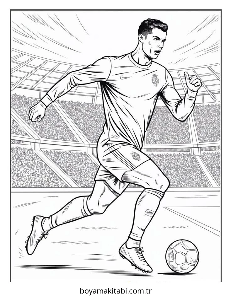 Cristiano Ronaldo boyama sayfası – eğitici aktivite, yaratıcılık
