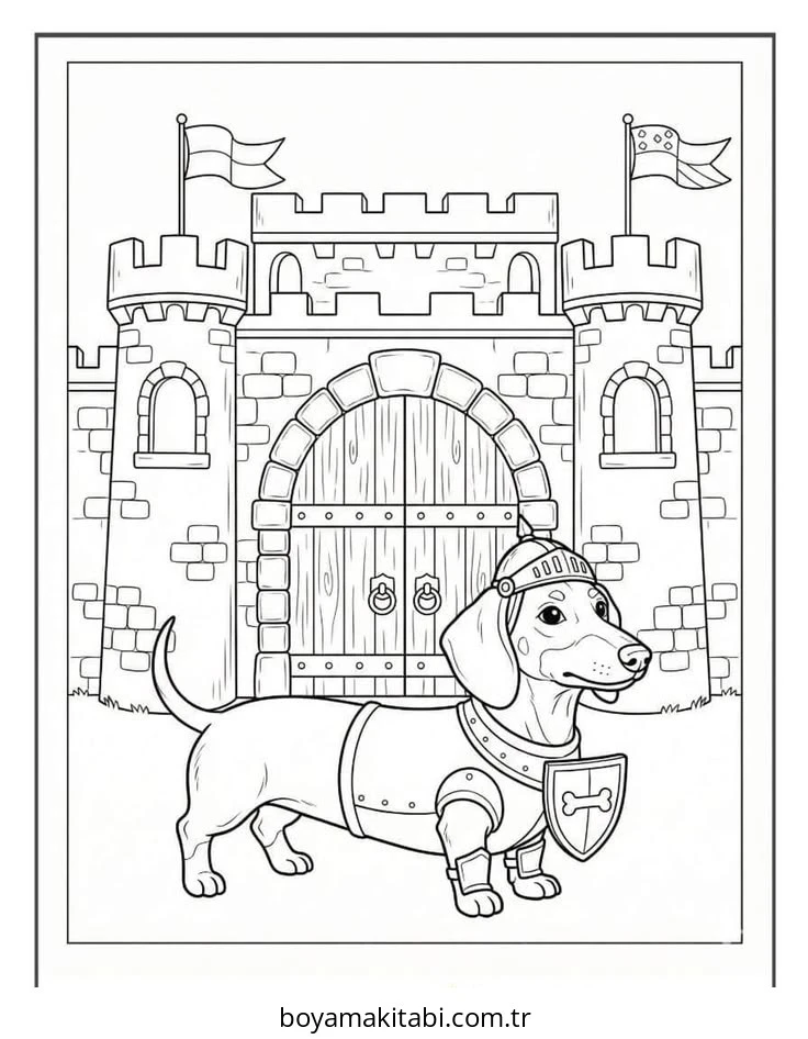 Dachshund boyama sayfası #6 – kolay indirilebilir, eğlenceli öğrenme deneyimi