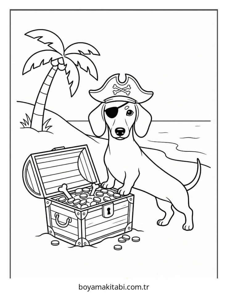 Dachshund boyama sayfası #10 – günlük etkinlik önerisi, kolay boyama
