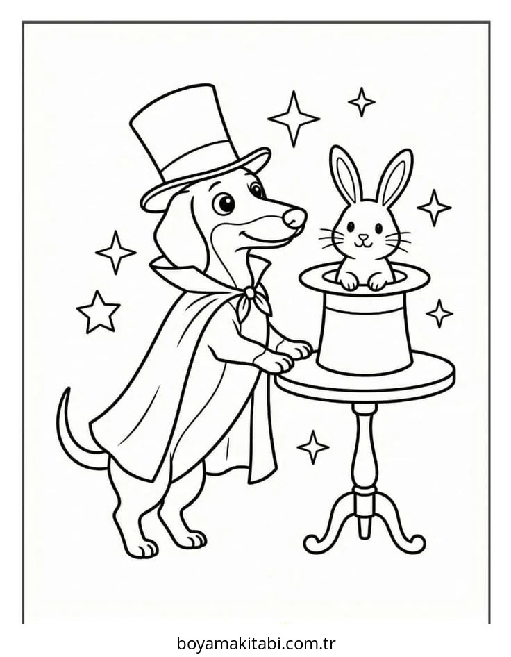 Dachshund boyama sayfası #13 – eğlenceli öğrenme deneyimi, okul öncesi