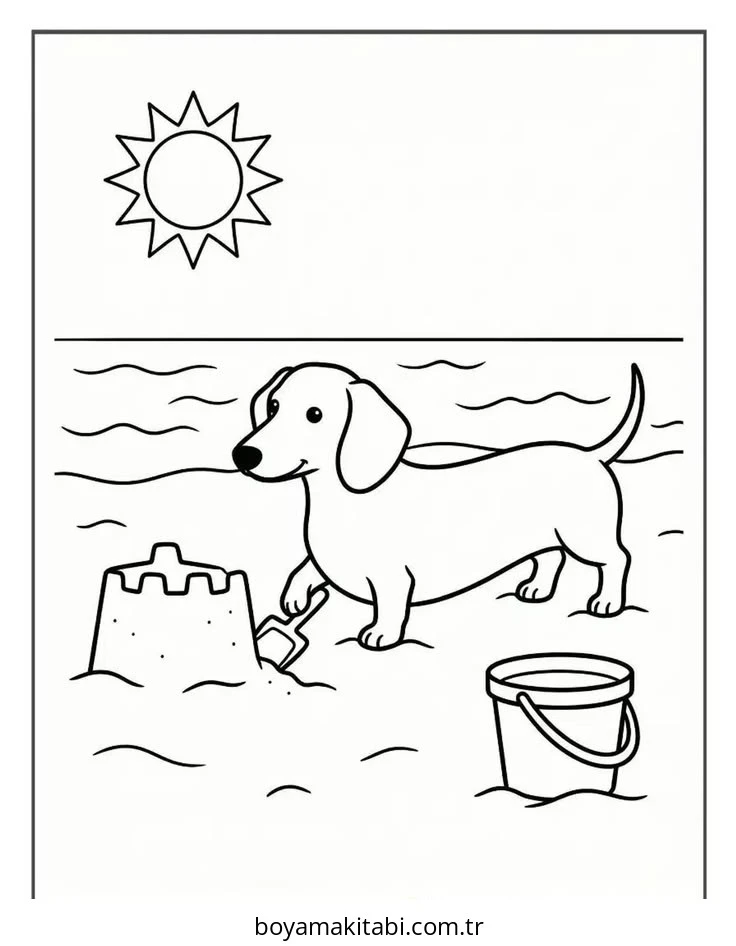 Dachshund boyama sayfası #19 – yaratıcılığı geliştirir, keyifli zaman