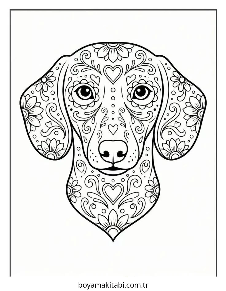 Dachshund boyama sayfası #37 – yaz tatili etkinliği, sabır ve özgüven kazandırır