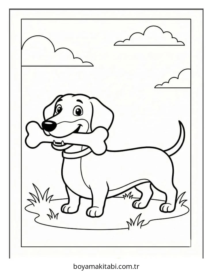 Dachshund boyama sayfası #39 – sınıf etkinliği, kolay indirilebilir