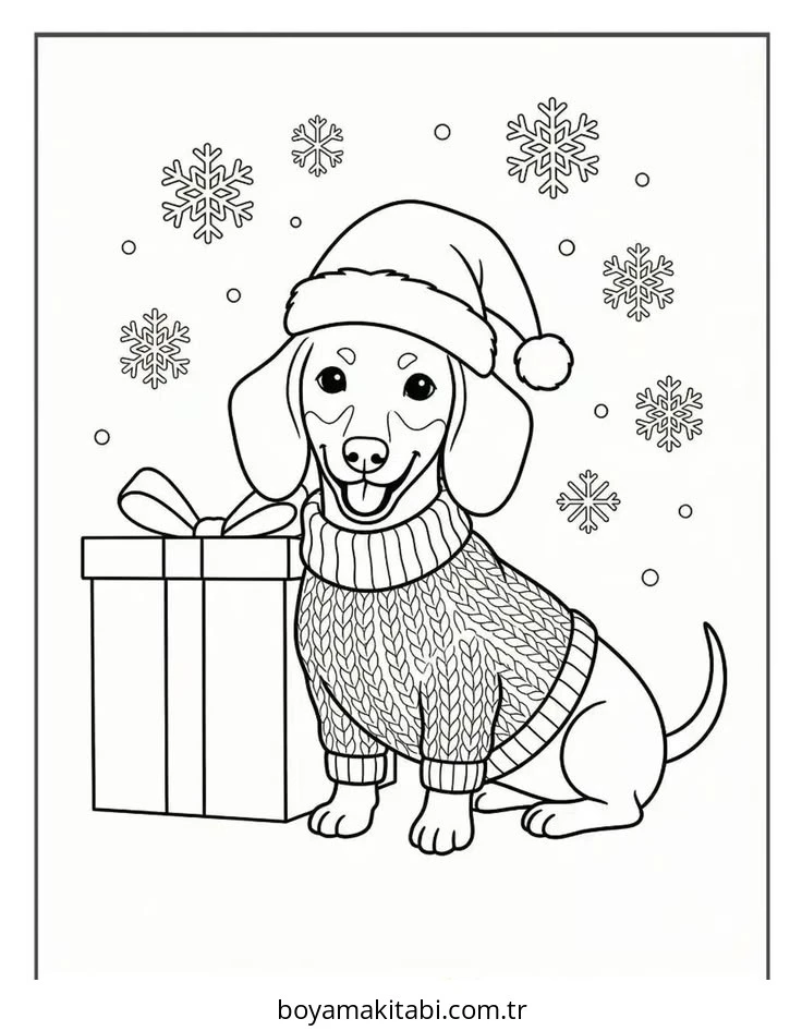 Dachshund boyama sayfası #40 – dikkat ve odaklanma geliştirir, A4 baskıya uygun