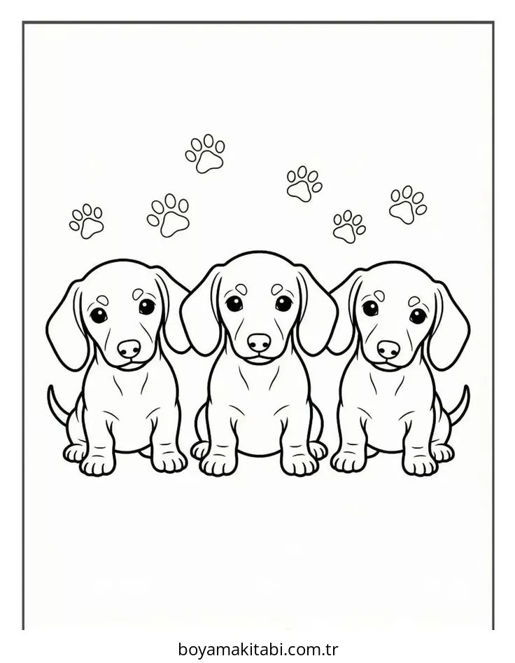 Dachshund boyama sayfası #45 – ekran süresine alternatif, çocuklarla kaliteli zaman