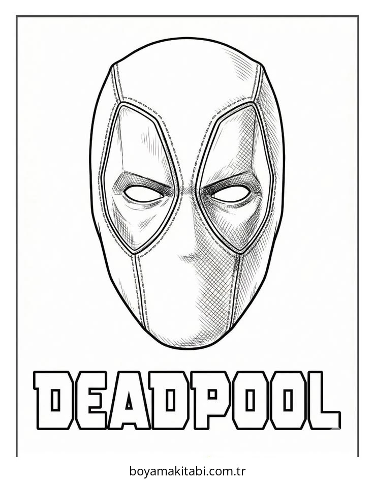 Deadpool boyama sayfası – çocuklar için, çizgi film temalı