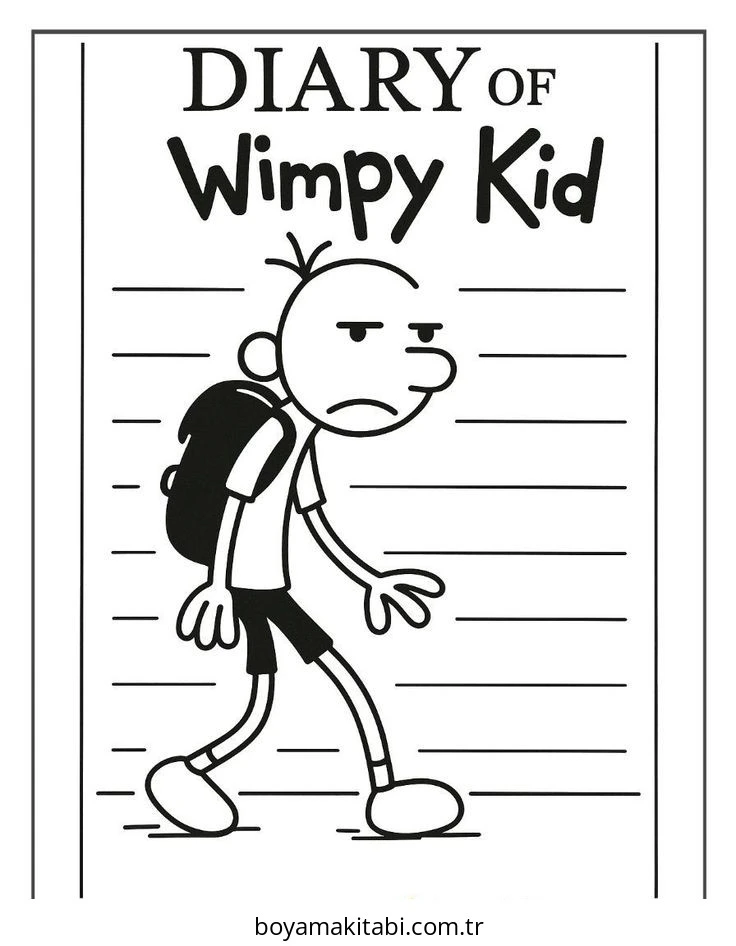 Wimpy boyama sayfası – renkli çizimler, okul öncesi