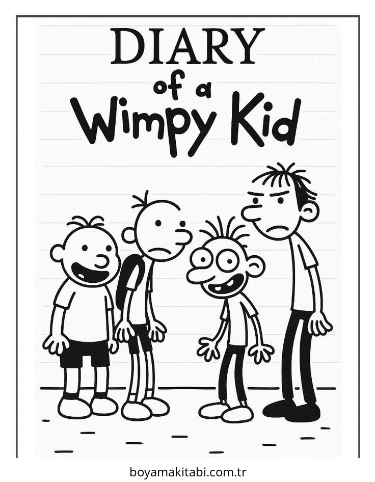 Wimpy boyama sayfası – ücretsiz yazdır, boyama etkinliği