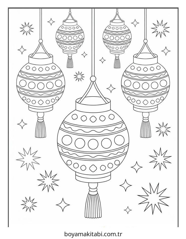Diwali boyama sayfası – eğlenceli etkinlik, el becerilerini geliştirir