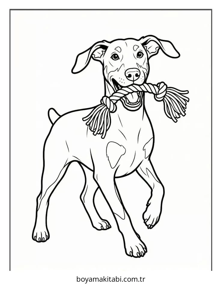 Doberman boyama sayfası – yaratıcılığı geliştirir, keyifli zaman