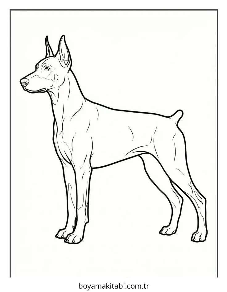 Doberman boyama sayfası – ücretsiz yazdır, boyama etkinliği