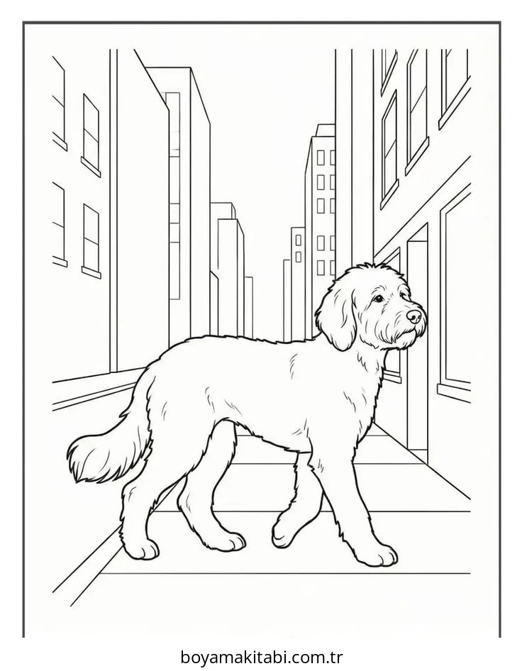 Köpek boyama sayfası #823 – eğitici aktivite, yaratıcılık