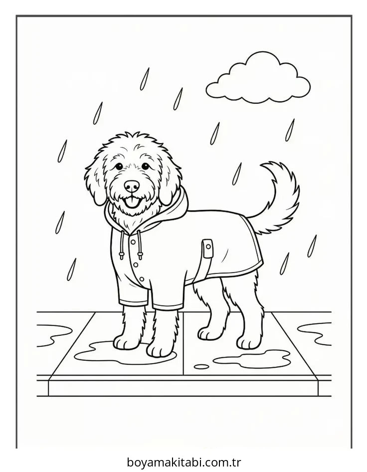Köpek boyama sayfası #824 – el becerilerini geliştirir, boyama çalışması