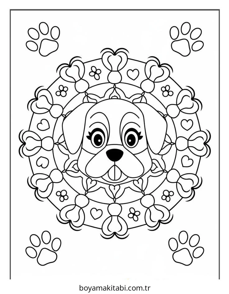 Köpek boyama sayfası #842 – renk bilgisini öğretir, günlük etkinlik önerisi