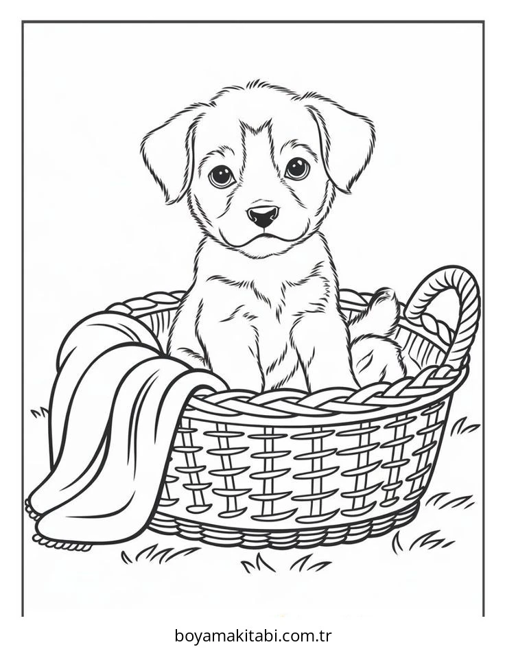 Köpek boyama sayfası – boyama çalışması, yaratıcılığı geliştirir