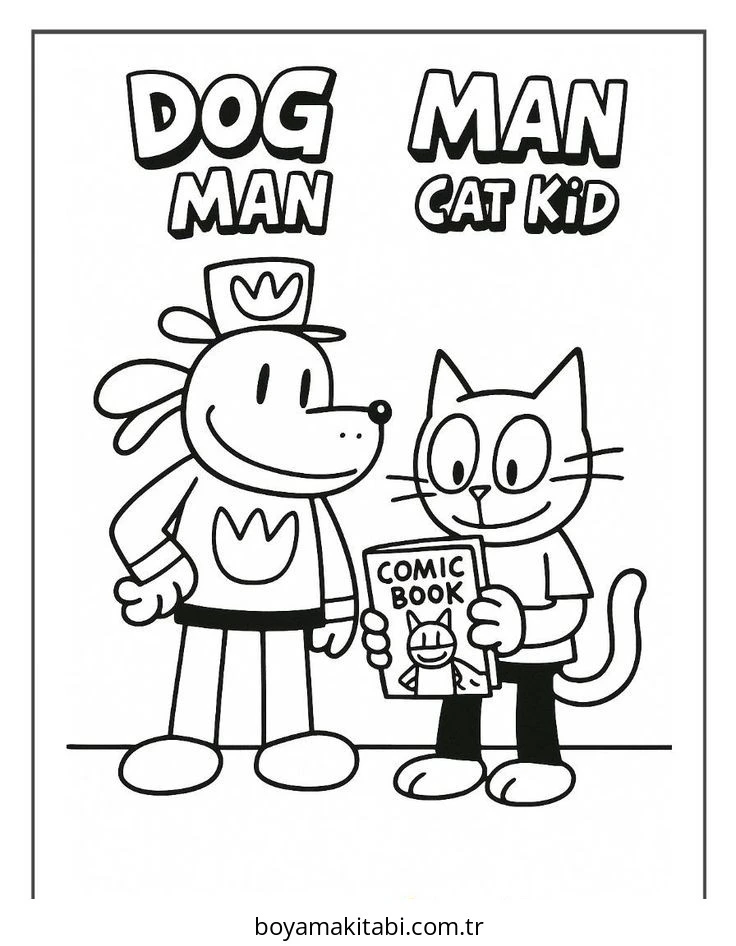 Dog Man boyama sayfası #5 – okul öncesi, evde etkinlik