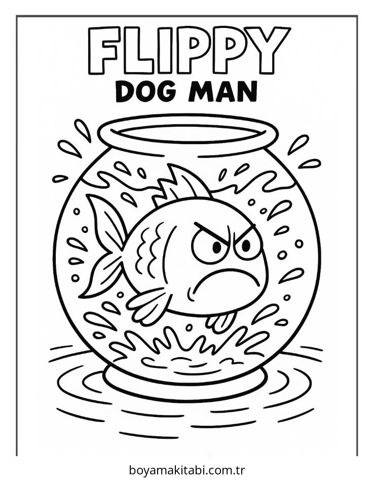 Dog Man boyama sayfası #12 – evde etkinlik, anaokulu etkinliği