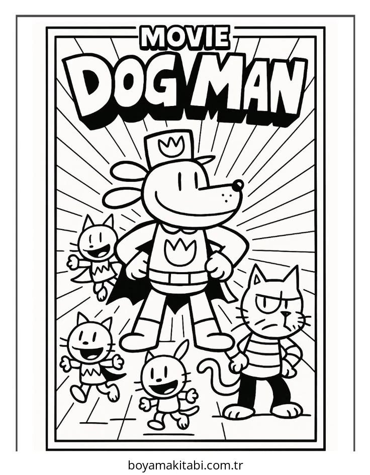 Dog Man boyama sayfası #17 – boyama çalışması, sınıf etkinliği