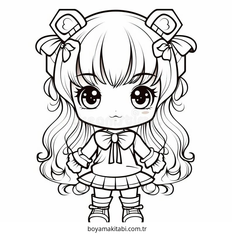 Chibi boyama sayfası – yaratıcılık, eğlenceli etkinlik