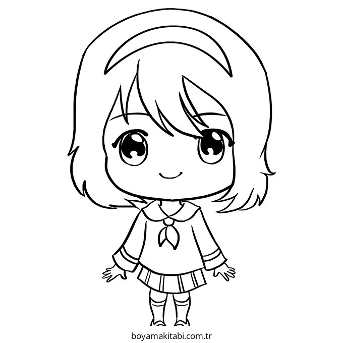 Chibi boyama sayfası – el becerilerini geliştirir, boyama çalışması